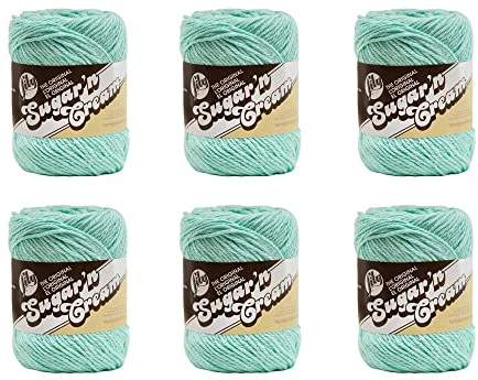 Lily Sugar'N Cream Beach Glass Yarn - 6 Pack of 71g/2.5oz - Cotton - 4 Medium (Worsted) - 120 Yards - Knitting/Crochet