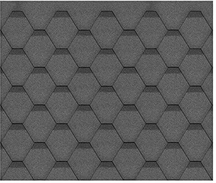TIMBELA Bitumenschindeln-Set Hexagonal Rock H334BLACK, Schwarz Bitumen-Dacheindeckung M334 für Gartenhaus