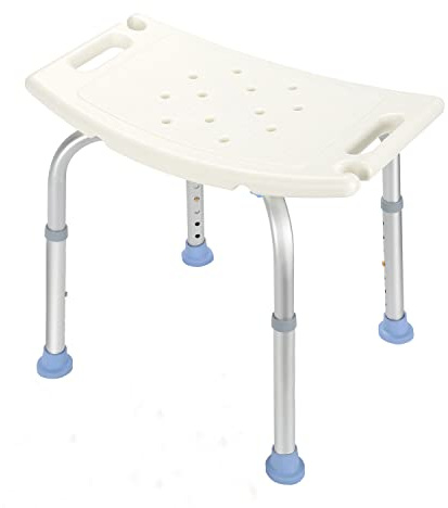 Gimisgu Tabouret de douche réglable en hauteur - Antidérapant et stable - 38 à 53 cm - Siège de douche en aluminium - Charge maximale : 136 kg
