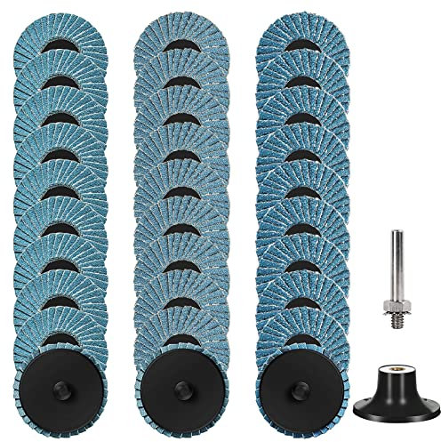 Shineboc Fächerscheiben 50mm, 30 Stück 2 Zoll Schleifscheiben Körnung 40/60/80 Zirkonkorund Schruppscheibe für Metall Holz Stahl Schnelles,Lamellenschleifer für Trenn- oder Winkelschleifer