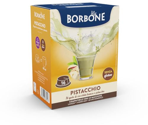 Caffè Borbone Pistacchio - 16 Capsule - Compatibili con macchine ad uso domestico Lavazza®* A Modo Mio®*