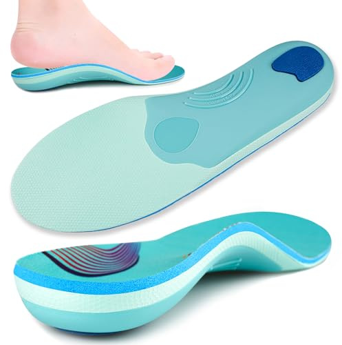 SUPPORTINSERT Plantilla Fascitis Plantar Hombres Mujeres Ortopédica Alivio del Dolor Taloneras, Talón Espolón Absorber Choque Arco Soporte Almohadilla, Zapatos Trabajo Bota plantilla pies planos,29CM