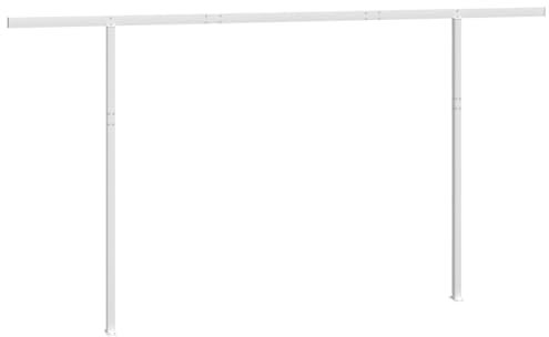 vidaXL Iron Markisenpfosten Set Weiß - Outdoor Schattenstützstruktur Garten Terrasse Balkon 450x245 cm Größe