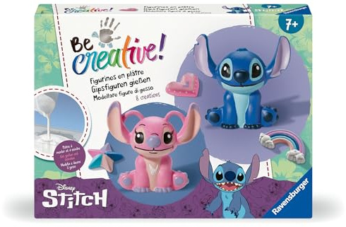 Ravensburger BeCreative Plaster Stitch - Bastelset für Kinder ab 7 Jahre, Gipsfiguren gießen und bemalen für Mädchen und Jungen - 23877