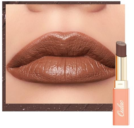 Oulac Braun Pflegender Lippenstift - Matte mit Satin Finish Lippenstifte, Cremige Textur, Feuchtigkeitsspendender Lippen, Langanhaltender Hochpigmentiert, Mit Shea Butter, Vegane, 4g, SG12 Boundless
