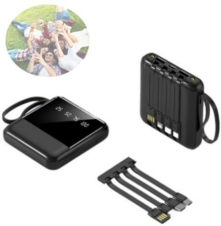 Batería externa de gran capacidad, 20000 mAh, 5 V, 2 A, con pantalla LED Power Bank, mini batería portátil compacta, 4 salidas y 3 entradas, compatible con teléfonos móviles y tabletas