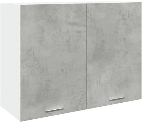 vidaXL Hanging Cabinet Wall Storage - Concrete Grey - Engineered Wood - 80x31x60 cm - Kitchen Organizer