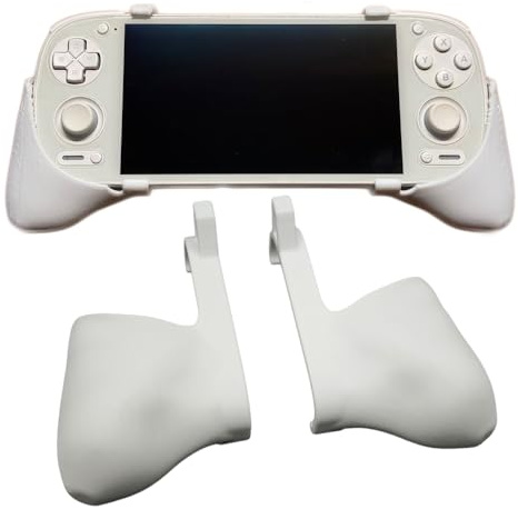 For Retroid Pocket 5 Grip Case Cover, 3D Printing Grip Protective Cover Stand Holder for Retroid Pocket 5 Handheld Game Accessories (White)