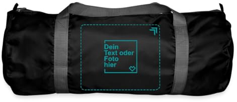 Spreadshirt Trainingstasche Personalisiert | Gym Bag Selbst Gestalten Mit Bild Oder Text | Individuelle Sporttasche, One Size, Schwarz