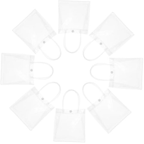 JECOMPRIS 10stücke Düsen Durchsichtige Plastiktüten Transparente Einkaufstaschen Aus Pvc Mit Griffen Wiederverwendbare Party Und Hochzeitsgeschenktüten Kleine Goodie Bags Für Geschenke