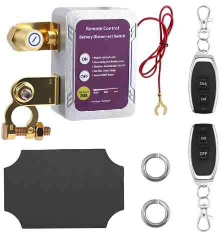 Auto Batterie Trennschalter, 12V 240A Drahtloser Ferngesteuerter Auto Trennschalter Batterie Kill Switch Anti-Diebstahl Automatische Abschaltung Schalter Batterietrennschalter für Auto RV ATV LKW Boot