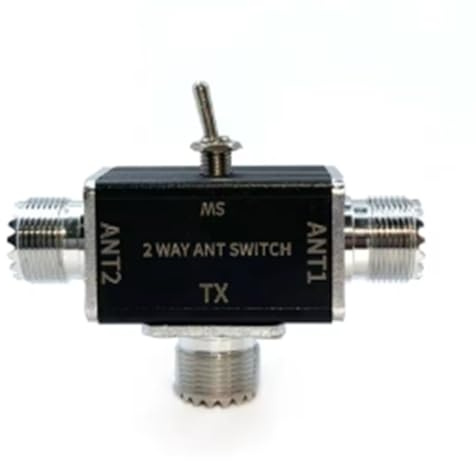 Aboiled 2-Wege-Manueller Koaxial-Antennenschalter für Amateurfunk 1 Eingang & 2 Ausgänge Koaxial-Schalter BNC-Stecker