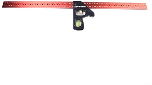 Yuanpgky Escuadra combinada de acero inoxidable con tope de regla ajustable para carpintería, marcado y diseño de carpintería, herramienta de medición de base de aluminio (600 mm)
