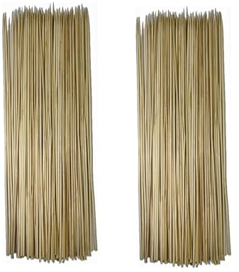 170pcs Natural Wooden Skewers BBQ Sticks for BBQ, Shish Kabobs, Fruits, Cocktails, Appetizers, Barbeque, 25cm / 10 inches in Length