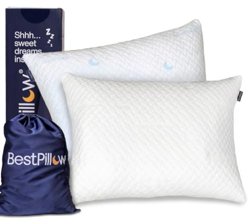 1 + 1 Gratuite Oreiller Ergonomique Cervical en Mousse à Mémoire de Forme – Soutien Ergonomique Nuque et Épaules – Fermeté Personnalisable – Oreiller Memoire Forme – Dormeurs Côté et Dos – BestPillow