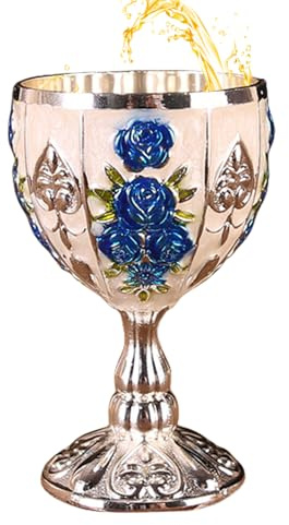 Zetqhuu Mini copa de cáliz, mini copa - Copa de vino con relieve de metal vintage de 30 ml,para gabinete de vino, regalo de para boda en el bar del hogar, retro, de pequeña