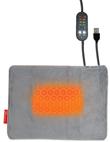 Cnrfeoap Tapis chauffant alimenté par USB pour animal domestique, contrôle automatique de la température, tapis résistant à la mastication pour intérieur/extérieur, voyage, contrôle de la température