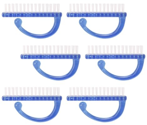 Lurrose 6pcs Large Blue Unicorn Handle Nail Dust Cleaning Brushes for Manicure and Nail Art Suitable for Home and Salon Use