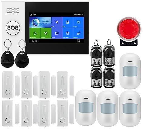 House Alarms Security System Wireless Home WIFI GSM Security With Motion Detector Sensor Burglar Alarm System APP Control Support(W4B8)
