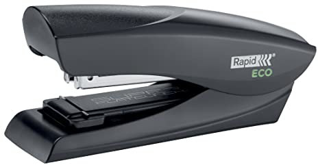 Rapid ECO Half Strip Stapler, Compact & Heavy Duty Small Stapler Made Using Recycled Plastic, For Home, Office Or School Use, Eco Conscious Stationery Range, Black, 24812701