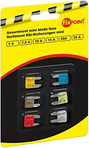 Fixpoint 20356 Sicherungssortiment, Kfz Sicherungen Mini, 6-teilig