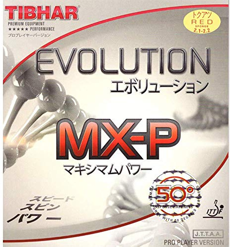 Tibhar Evolution MX-P 50 Table Tennis Rubber (Red, 2.1-2.2)