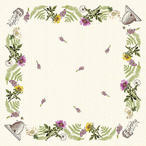 Mank GmbH Airlaid Tischdecke mit PE beschichtet, wasserabweisend Mitteldecke für Gastronomie und Feiern, 80 x 80 cm 15 Stück Bee-Keeping