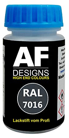 Alex Flittner Designs Lackstift RAL 7016 ANTHRAZITGRAU stumpfmatt 50 ml | Hochwertiges Lackstift (lösemittelhaltig) - ideal geeignet für Hobby, Freizeit, Modellbau, Basteln und um Kunststoff - oder