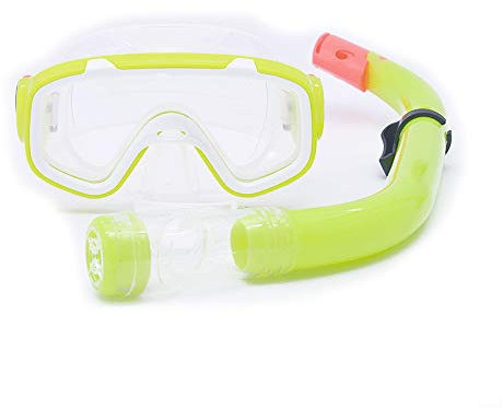 Tomyeer Schnorchel-Set für Erwachsene, Frauen und Männer, verbesserte Anti-Beschlag, Anti-Leck, Weitsicht, Schnorchelmaske und einfaches Atmen, fluoreszierendes Gelb