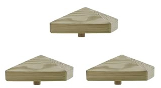 h2i Post Cap | Impregnated Wood | 80 x 80 mm | Pack of 3 | Square Cover Cap for Garden Wooden Posts Post Holders & Fence Posts in Pyramid Shape | Weather Protection for Wooden Beams & Posts