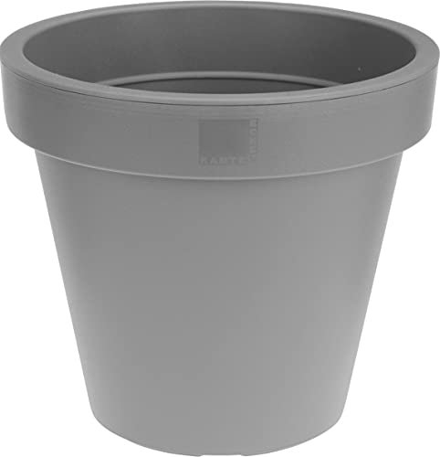 Muddy Hands Large Plant Pot Outdoor Garden Round Flower Tree Plastic Planter (Ø - 60cm, Grey)