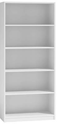 ADGO Bücherschrank - Bücherregal Wand - Regal Weiß - Standregal - Regal Schmal - Büroregal - Ordnerregal - Büroschrank - Wandregal - Bookshelf - Schrank schmal - Aufbewahrungsregal