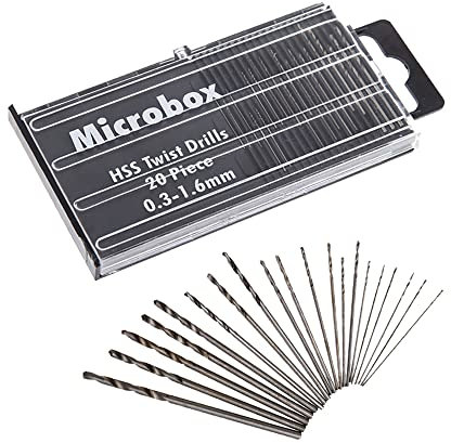 Bestgle Punte per Trapano in HSS, Mini Trapano con 20 Punte di Precisione HSS Manuale Twist Drills Utensili Rotanti Argento per legno, Metallo, Alluminio e Plastica