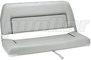 PONTTOR Sitzbank SCHWERINER SEE Steuerbank Bootssitz Bootsstuhl Steuerstuhl, hellgrau, dunkelgraue Biese