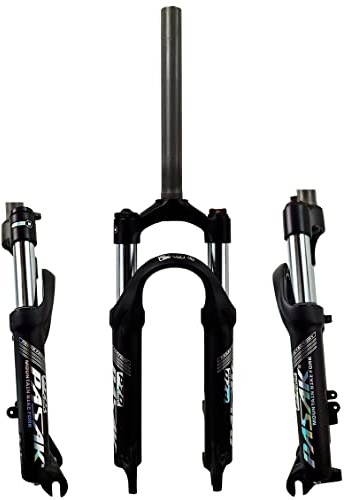 SHKJ Fahrrad Federgabel 20 Zoll 28.6mm Klapprad Vordergabel Gerades Rohr 1-1/8'' 70mm Federweg QR 9mm Scheibenbremse Manuelle Verriegelung (Color : Black B, Size : 20inch)