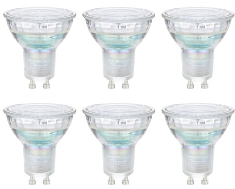 Amazon Basics Professioneller LED-Strahler GU10, 4.9 W (entspricht 50W), Kaltweiß, Dimmbar (6 Stück)