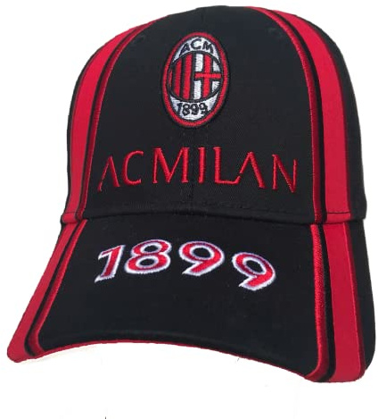 Cappello Milan Ufficiale Berretto Cappellino con Visiera Nero 1899 CAPMINE1899