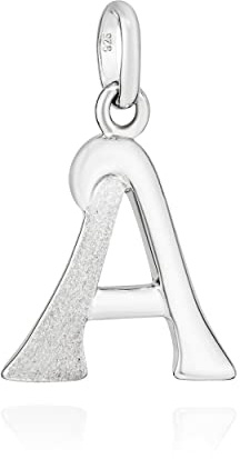 NKlaus Kettenanhänger Buchstabe 925 Silber teilmatt rhod. 15x9mm Alphabet Amulett