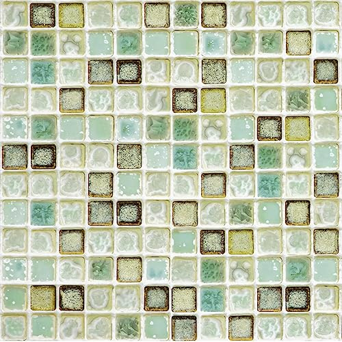 Hode Mosaico Pape Adhesivo para Cocina Azulejo Baño Pegatinas de Baldosas Sticker Vinilos Decorativos Verde 40X500cm