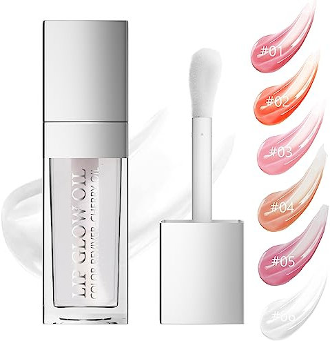 Lip Plumper Gloss Probuk 8ml Huile à Levre,Cristallin Transparent pour Les Repulpant Levres Gloss,Non Collante Nourrissant pour Prévenir Les Lèvres Gercées(06#)