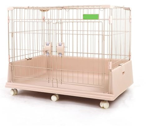 Hasenstall Innen for 2 Hasen Groß, Metallkäfig for Kleine Haustiere, Pet Products Portable Metalldraht Yard Fence, Freilauf for Kaninchen / Meerschweinchen / Hasen ( Color : Warm beige , Size : 86*61*