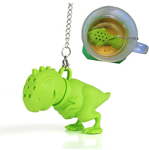 Vert Infuseur à Thé Dinosaure en Silicone pour Thé en Vrac | Passoire Fine à Fentes, Design Cartoon Adorable, Nettoyage Facile, Accessoire la Cuisine pour Infusion Quotidienne