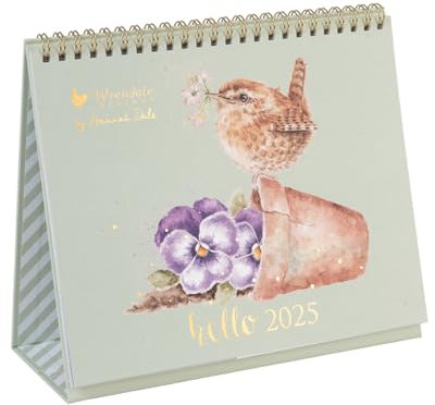 Wrendale Designs von Hannah Dale – Tischkalender 2025 – Organizer mit niedlichem Tierdruck – 170 mm x 210 mm