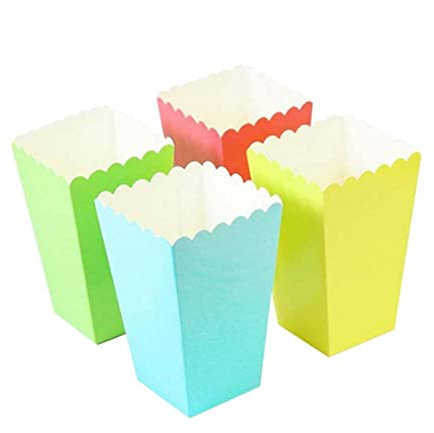 LABRIMP 8pièces Boîtes à Popcorn Papier Avec Rayures Contenants Idéaux Pour Cinéma Et Décorations De Desserts