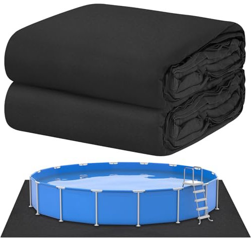 Tingjoo Quadratische Poolfolie, 7,3 m, rechteckig, pannensicher, für oberirdische Schwimmbäder, Filzstoff, quadratisch, Filz-Pool-Auskleidung für längere Lebensdauer des Pools