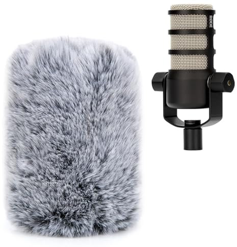PodMic Bonnette Micro Anti Vent, Mousse Micro en Fourrure Anti Pop Professionel Filtre Anti-Pop en Fourrure Compatible avec Microphone Rode PodMic PodMicUSB par YOUSHARES