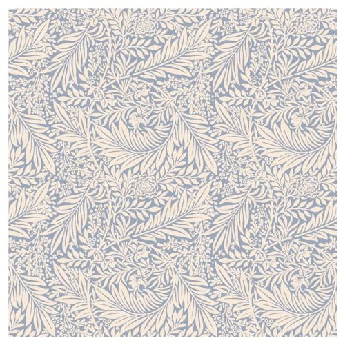 TheFabricTrade 100% Cotton Fabric Digital Printed Material William Morris Larkspur Azure Classic Design - Ideal for Arts & Crafts, Sewing, Quilting - 1 Metre (100cm x 140cm)