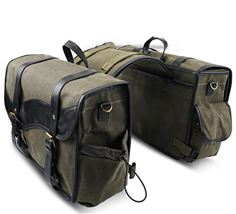 Gepäckträger-Modifikationsteile wasserdichte Motorrad-Seitenwerkzeugtasche, Gepäcktasche, Satteltaschen, Gewachste Leinwand, Satteltaschen, Packtaschen, Taschen Für Harley