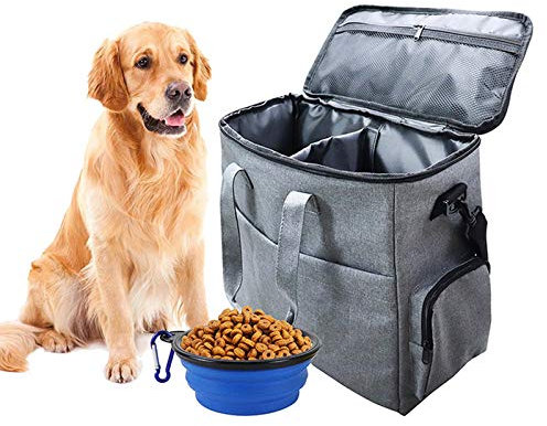Haustier-Reise-Umhängetasche, multifunktional, Hundefutter für Behälter, Organizer mit Schüssel-Set zum Wandern, Camping, für Fliesen, Schimmel, Farbe, Wandentferner, Spray