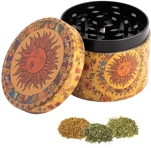 mohito Pollen Grinder Crusher, Kräutermühle mit Siebgrinder Bell Grinder Crusher Kräutermühle für Tabak,Spice,Kräuter,Gewürze,Herb,Kaffee